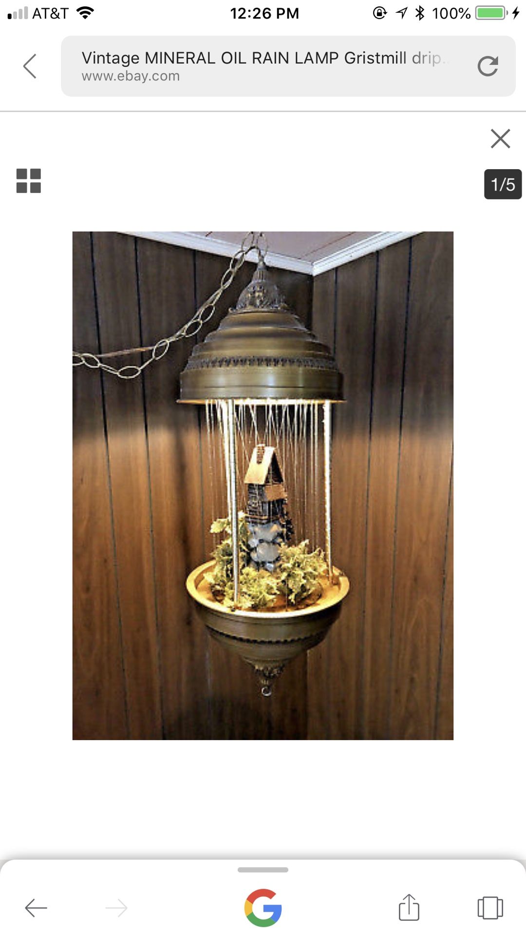 Vintage MINERAL OIL RAIN LAMP Gristmill drip motion mid century hanging light