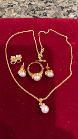 Set of necklace,ring and earrings