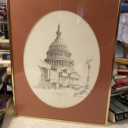 Sketch Of U.S. Capitol - Wall Art