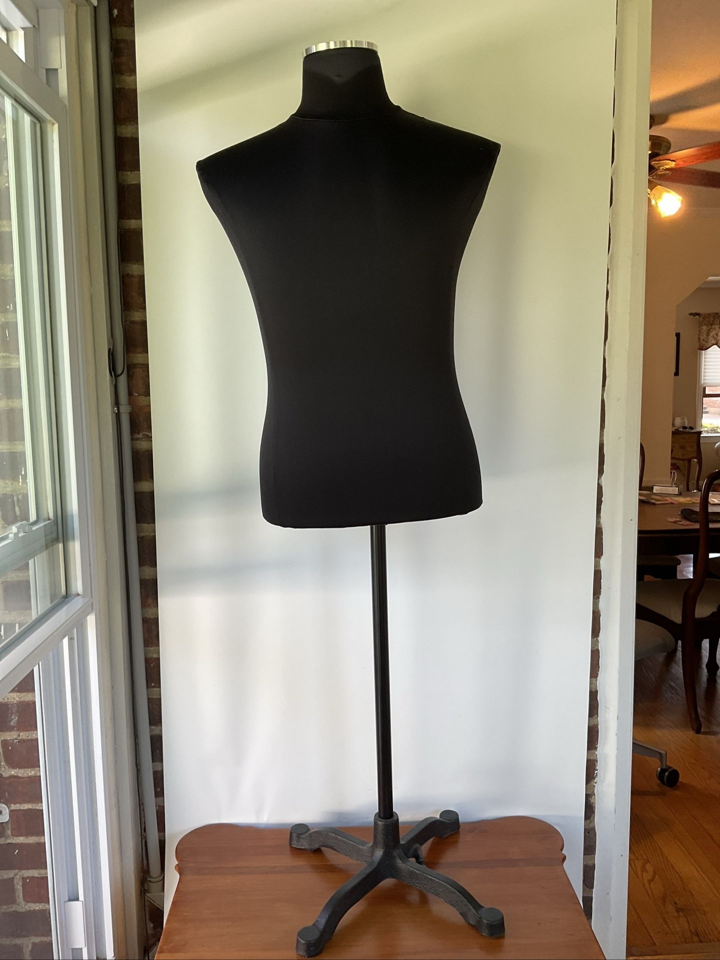 Vintage Male Torso Mannequin on Adjustable Metal Stand Clean !!!