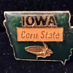Iowa State Corn Green Metal Vintage Collectible Lapel Pin A-1