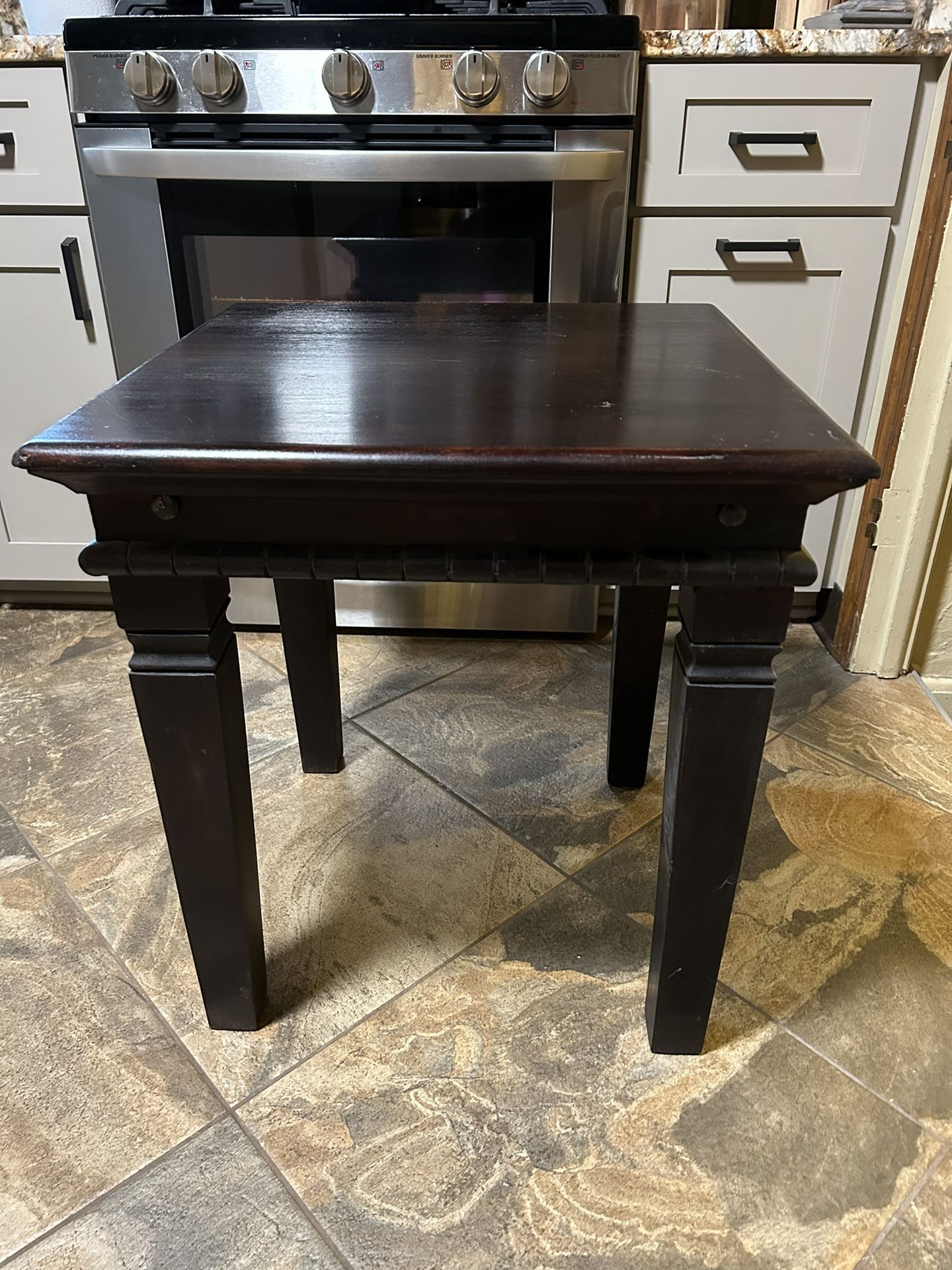 Dark wood carved End Table