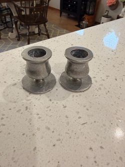 vintage Wilton Armetale pewter-finish candlestick holders