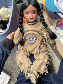 Vintage Handmade NATIVE AMERICAN INDIAN 14" DOLLS Porcelain 