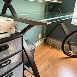 Glass Two Tiered Desk