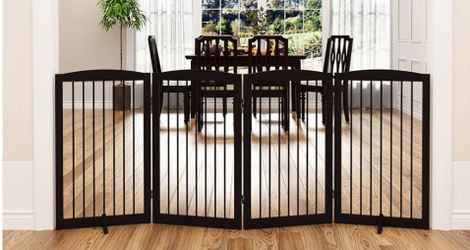 New 4 panel Freestanding Pet Dog Gate That Measures 32"H x 80"W