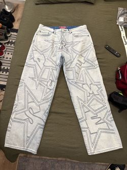 Supreme Stars Topstitch Baggy Denim Size 34
