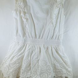 Steve Madden White Eyelet Dress (Size S)