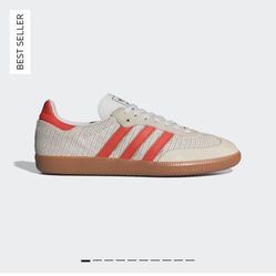 Adidas Sambas OG Size 9 - Crystal White / Preloved Red / Gum M2