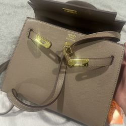 Taupe Bag Hermes Style Kelly Purse Bolsas 