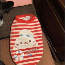 Red Striped  Dog Shirt 