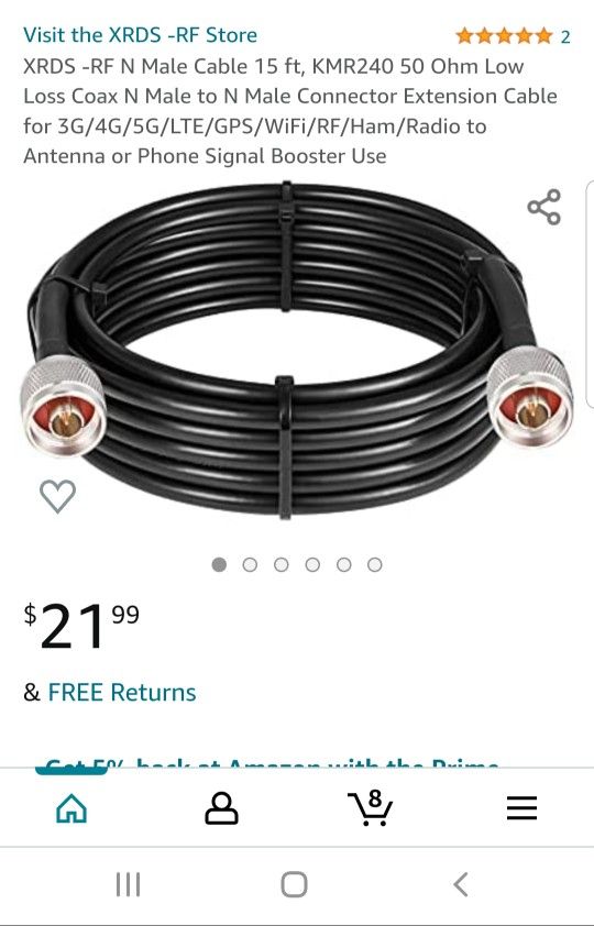 Low Loss Coaxial Estension Cable