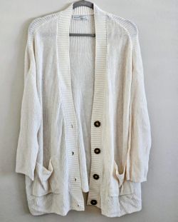 PULL & BEAR Woman's Ivory Cardigan Size Medium