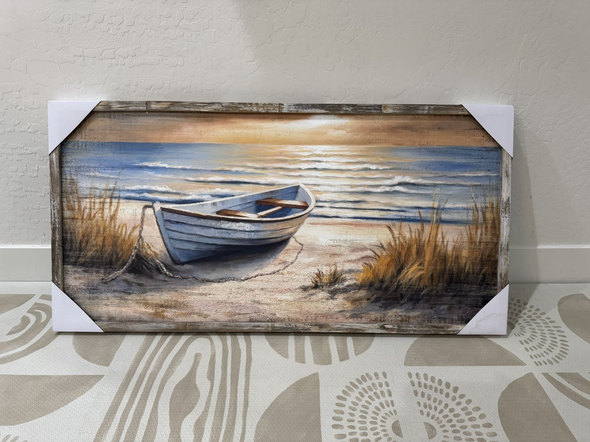 Color Play Framed Beach Wooden Wall Art
