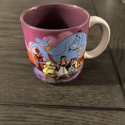 Vintage Walt Disney Classics Aladdin Jasmin Genie Jafar Collectable Mug.