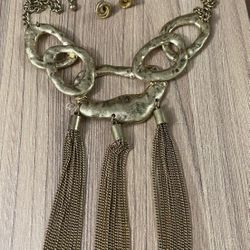 Juego Collar Aretes Gold Filled 