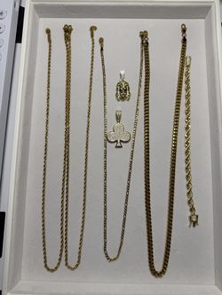 Gold Plated jewelry - Rope Chain -Cubans - Pendants