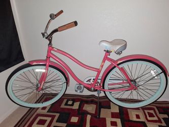 HUFFY pink Beach Cruiser with baby seat