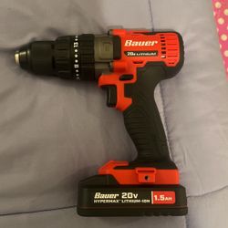 Bauer 20v Lithium Cordless 1/2 In. Drill/ Driver With Battery And Rapid Charger 