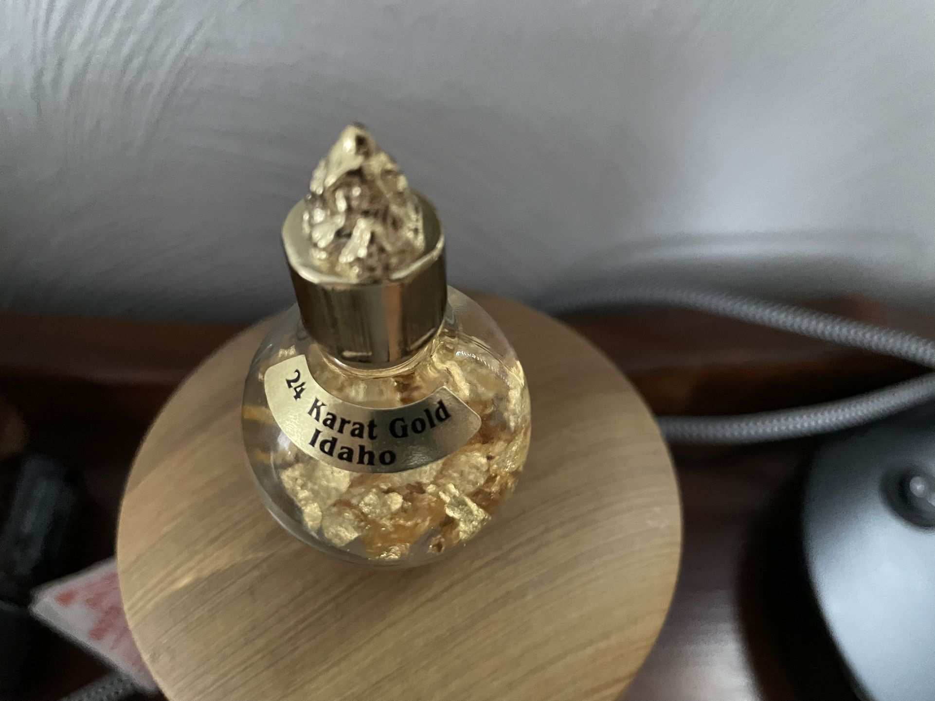 Small Amount Of Gold Flakes In This Glass Thing