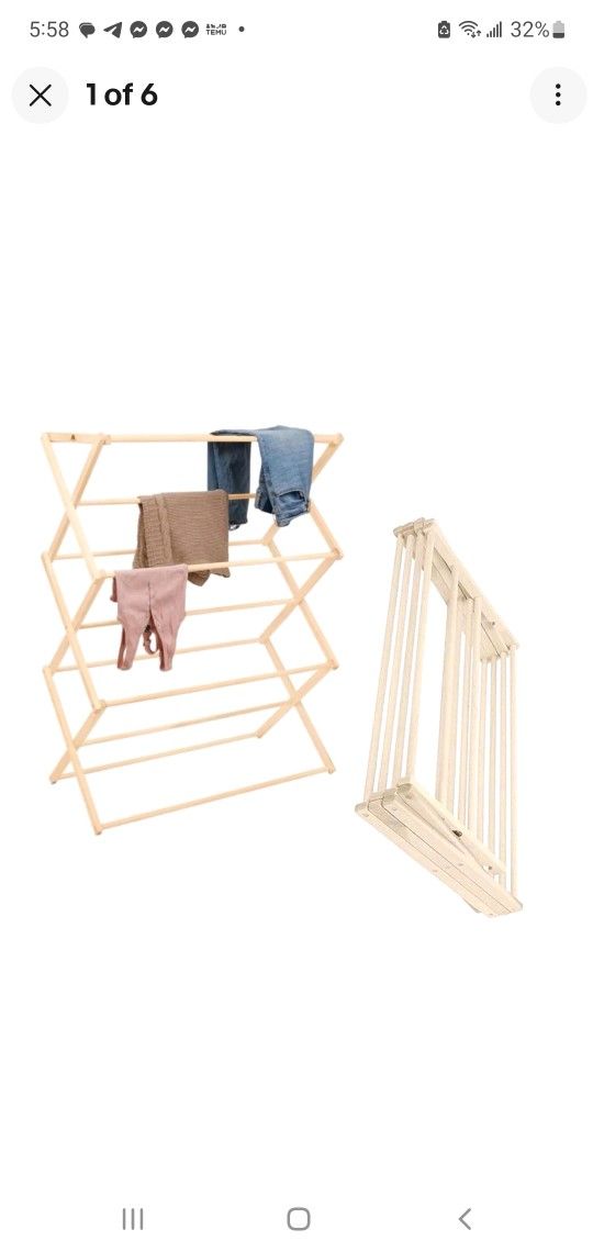 🔥 Brand New Premium American Maple Clothes Drying Rack | Handcrafted, Solid Wood
