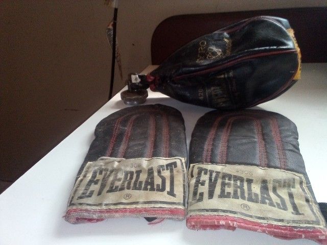 Everlast Vintage Speed Bag With Gloves 