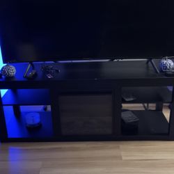 Black Fireplace TV Stand 