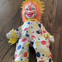 Rushton Star Creations rubber faced clown doll vintage 