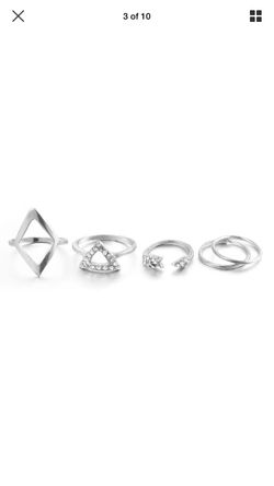 5pcs Silver Midi Ring Set