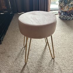 Beautiful Light Pink Velvet Stool