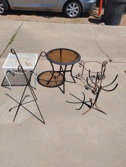Metal Plant Stands And Gardening Tables