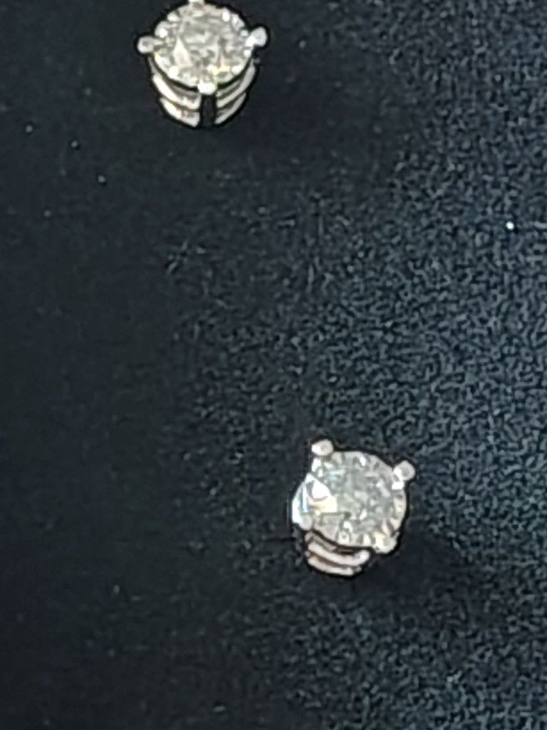 .5ct TW Natural Diamond Stud Earrings Set In 10K White Gold 