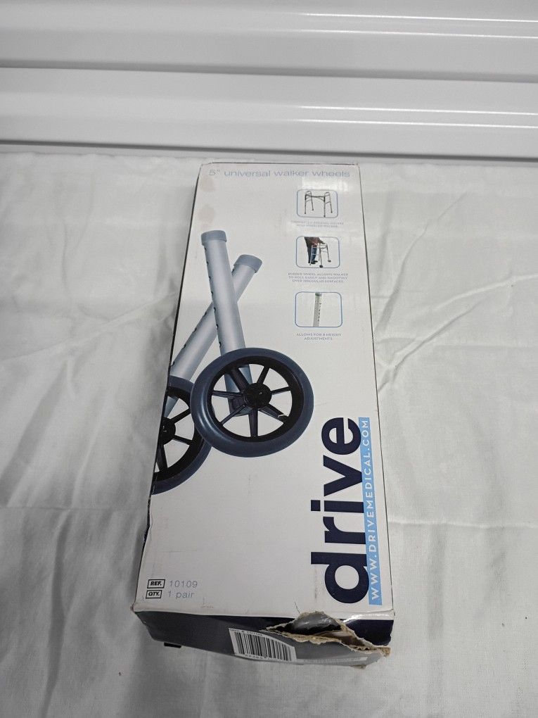 DRIVE MEDICAL SUPPLY 5" Universal Walker Wheels 10109 - 350 Lb Weight Limit NEW