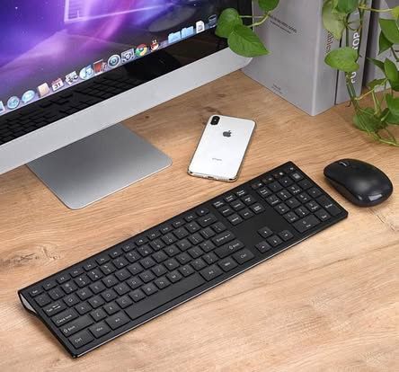 Brand new Wireless Keyboard Mouse Combo, Z-LITONG 2.4GHz Ultrathin Full-Size 109 Keys Keyboard and Ergonomic 3 Level Del Adjustable Silent Mouse with 