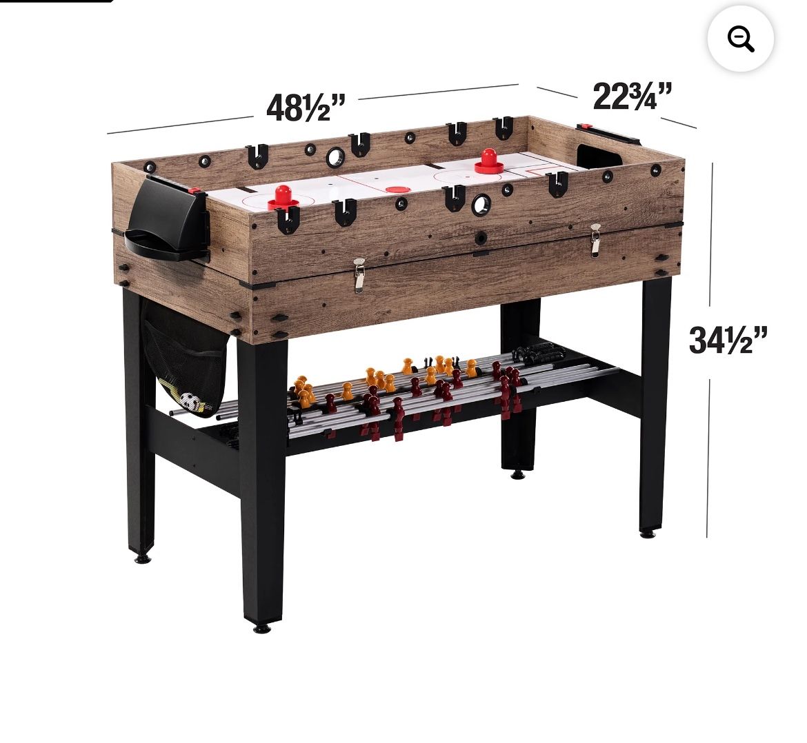 48" 3-in-1 Multi Game, Pool Table, Air Hockey, Foosball Table, by MD Sports