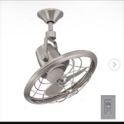 Bentley II 18 in. Indoor/Outdoor Brushed Nickel Oscillating Ceiling Fan with Wall Control