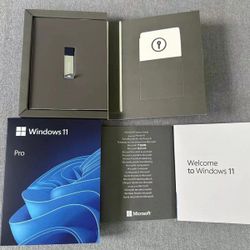 New MS Windows 11 Pro 64-Bit USB Flash Drive With Product Card Sealed