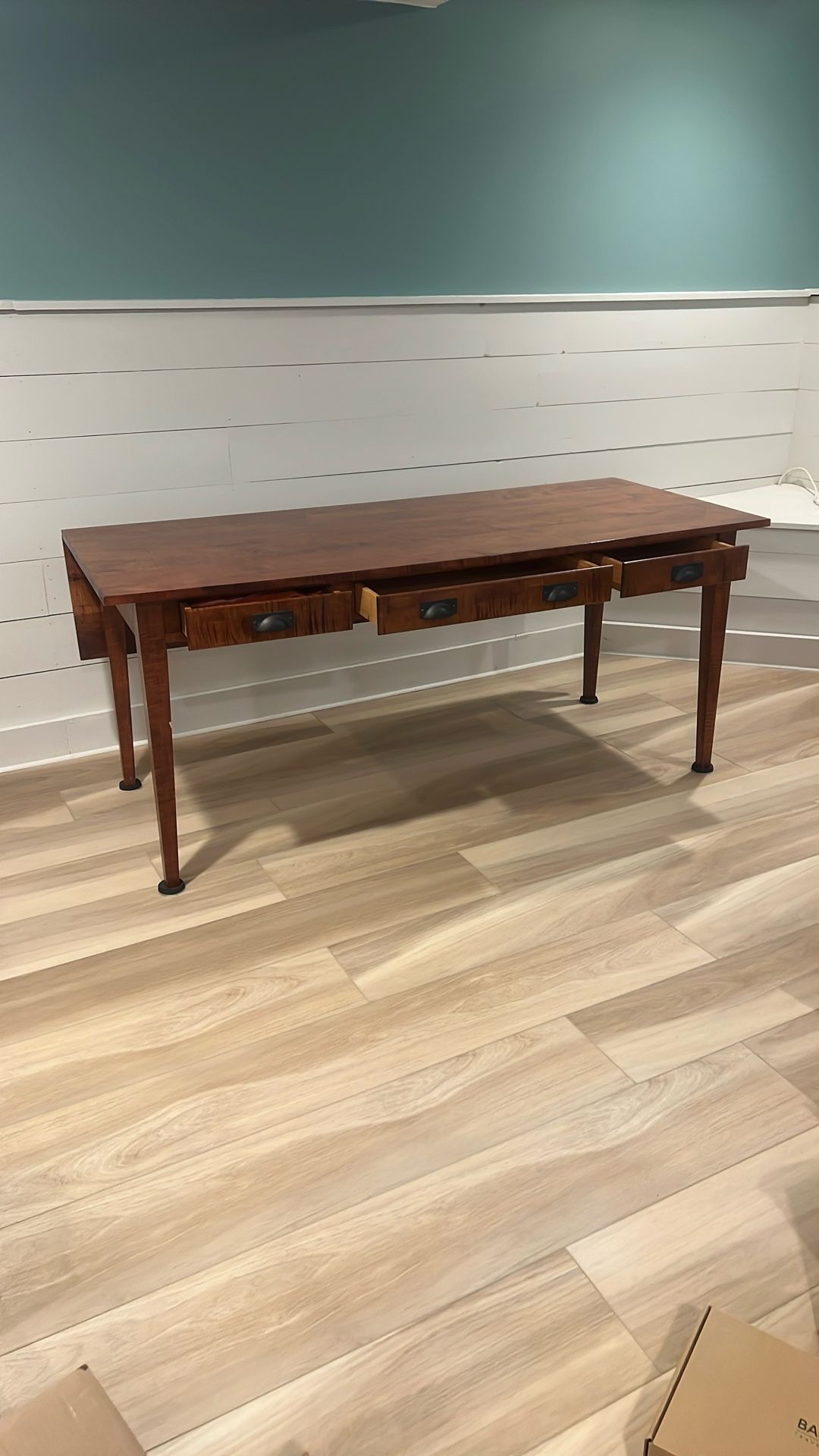 Tiger Maple Wood Dining Table Or Office Desk