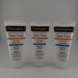 Neutrogena Clear Face Sunscreen SPF 50 - 3 PACK!