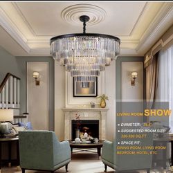 Over $1000 l Beautiful luxury light now only $850 Don’t missing out  MEELIGHTING 24 Lights Empress Crystal Chandelier Lighting Modern Contemporary Cha