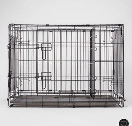 Black Wire Dog Crate with Tray