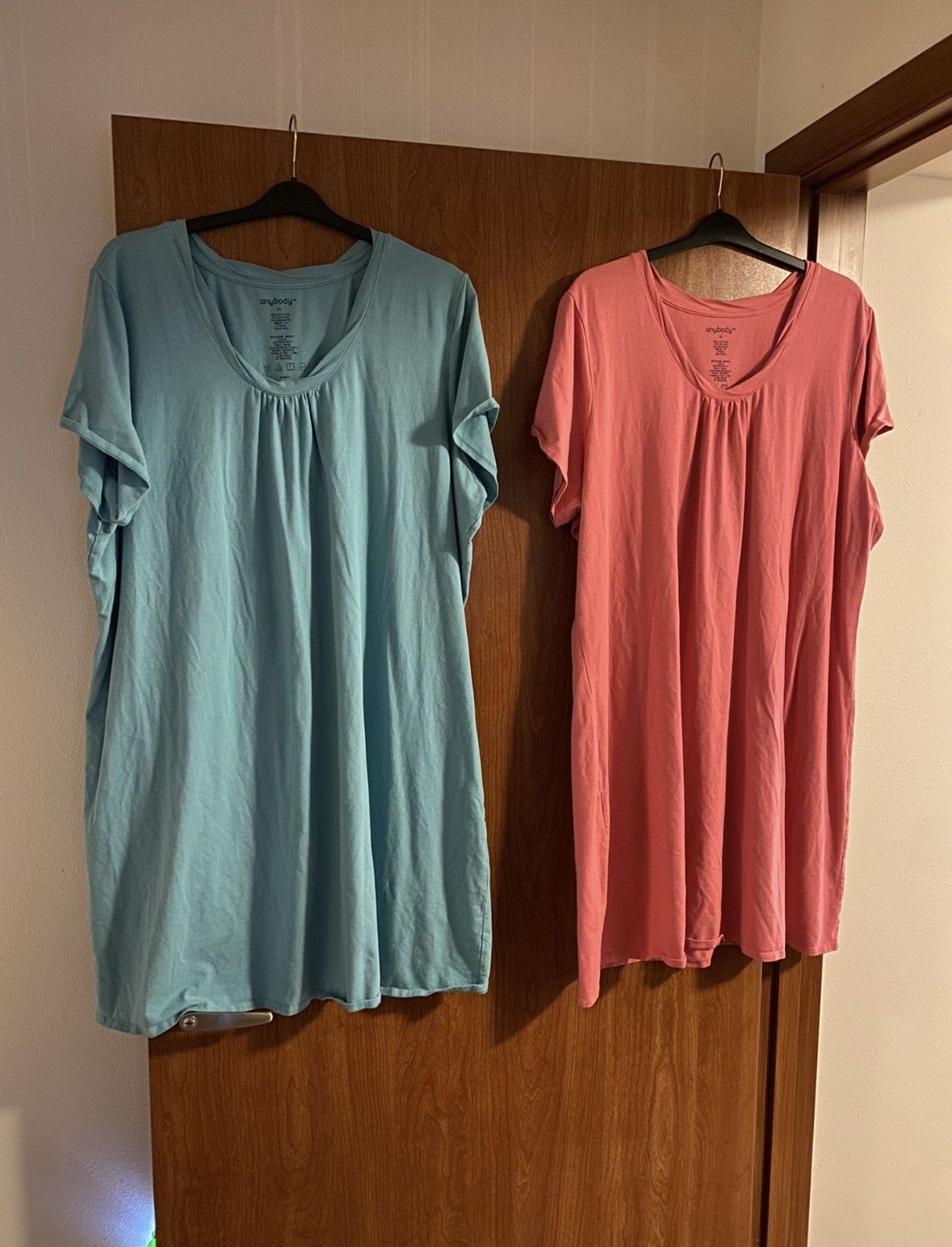 Anybody; Set Of Two : Short Sleeve Tunic Blouse ( Or Short Sleeve Mini Dress) 3XL