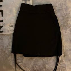 Black Denim High washed mini skirt