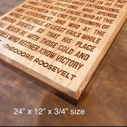 Man in the Arena by Theodore Roosevelt Engraved Plaque