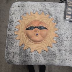 Terracotta Sun Face Clay Water Fountain  Or Sculpture Hanging 