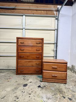 Beautiful, solid wood dresser set with  Nightstand five drawers