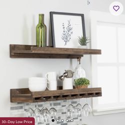 Solid Wood Wall Mounted Glass Wine Rack