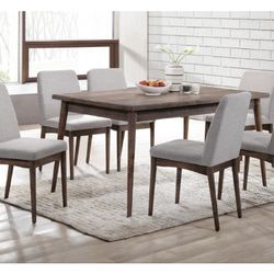 Dining Table Set With 6 Gray Chairs (Free Delivery)