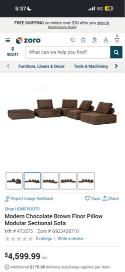 Homeroots chocolate brown modular sectional