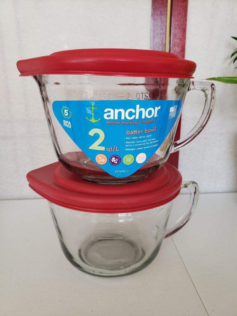 Anchor Hocking 8 Cup/2 Quart Lidded Batter Bowl